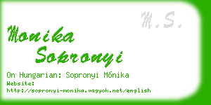monika sopronyi business card