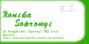 monika sopronyi business card